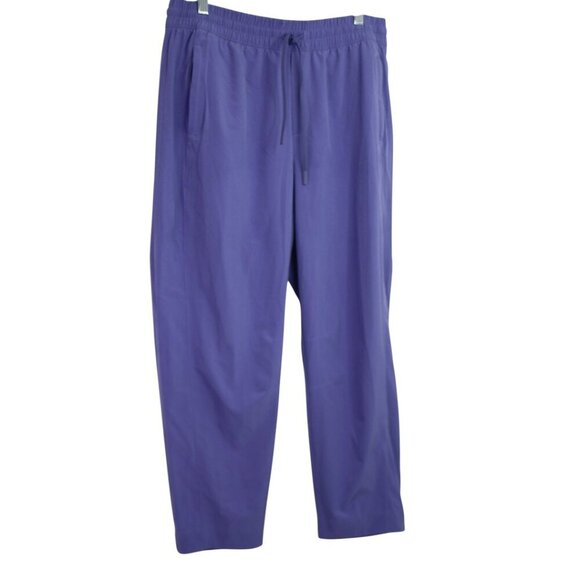 Athleta Women’s Purple Pants Hidden Zip Drawstring Elastic Waistband Size 12 - Picture 1 of 7